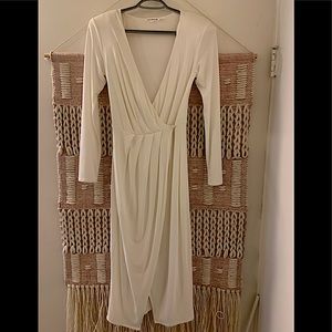 Good American White Wrap Jersey Dress